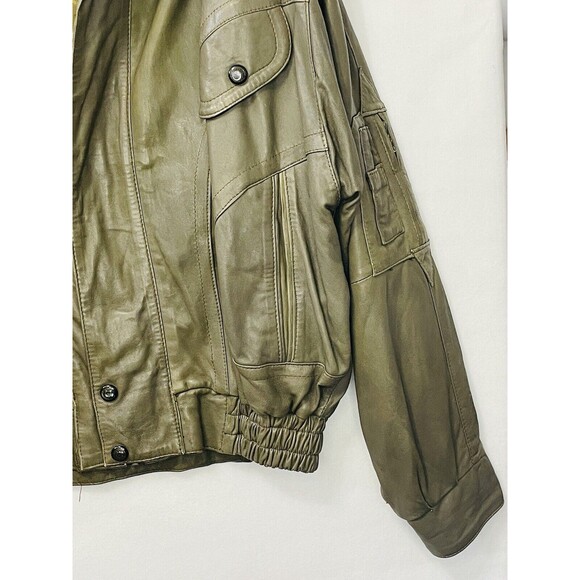 VTG Leather Shop Flight Bomber Jacket Small Brown Istanbul‎ Military Coa - Picture 4 of 11